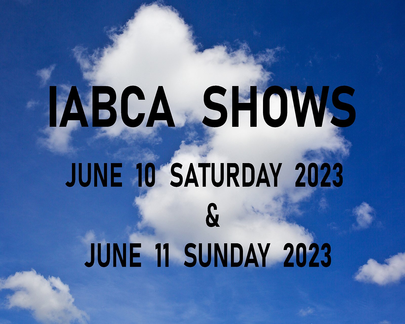 IABCA SHOWS JUNE 10 & 11, 2023 Saturday & Sunday Galleries Dog